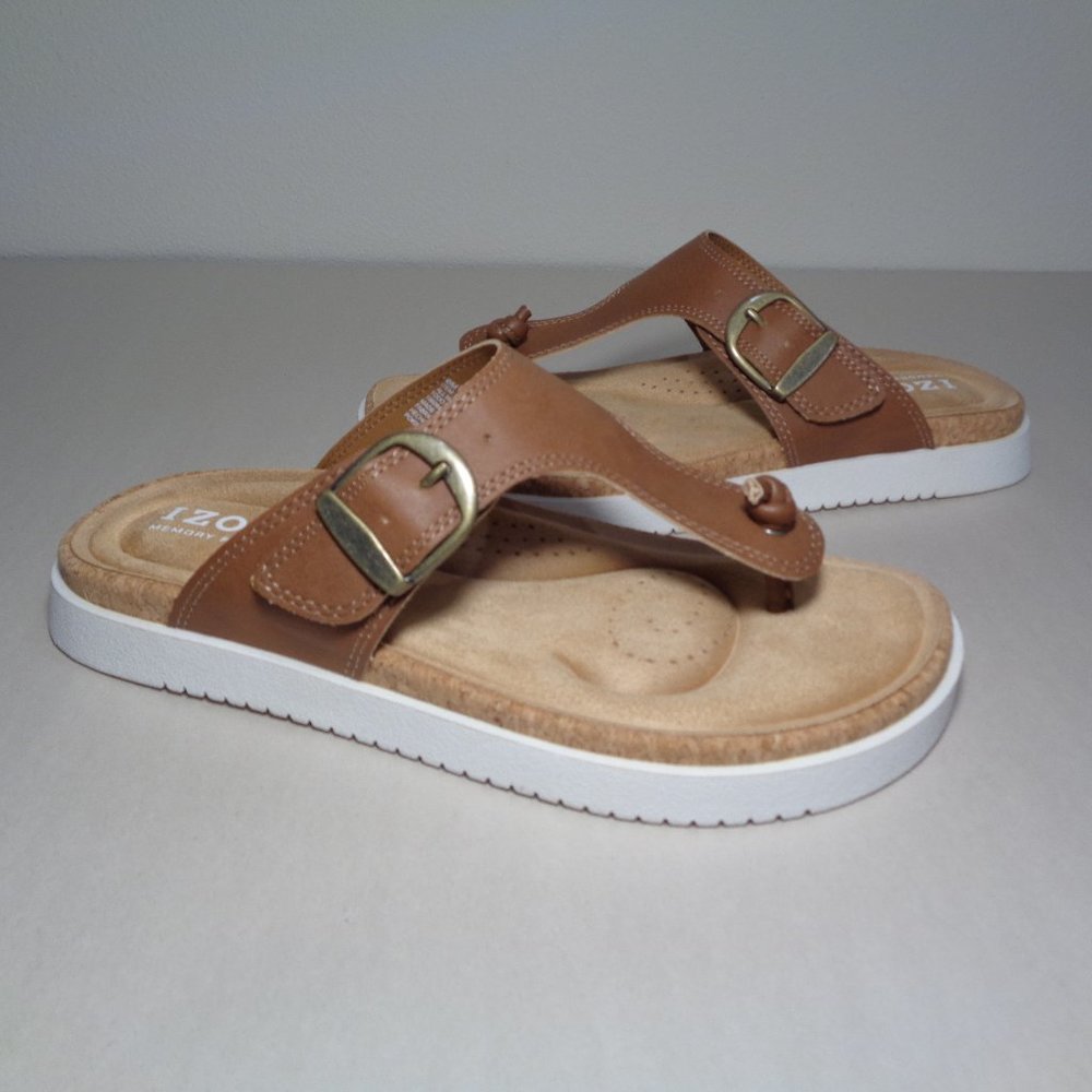 Izod Size 9 M CHARCY Brown Thong Sandals New Women's Shoes